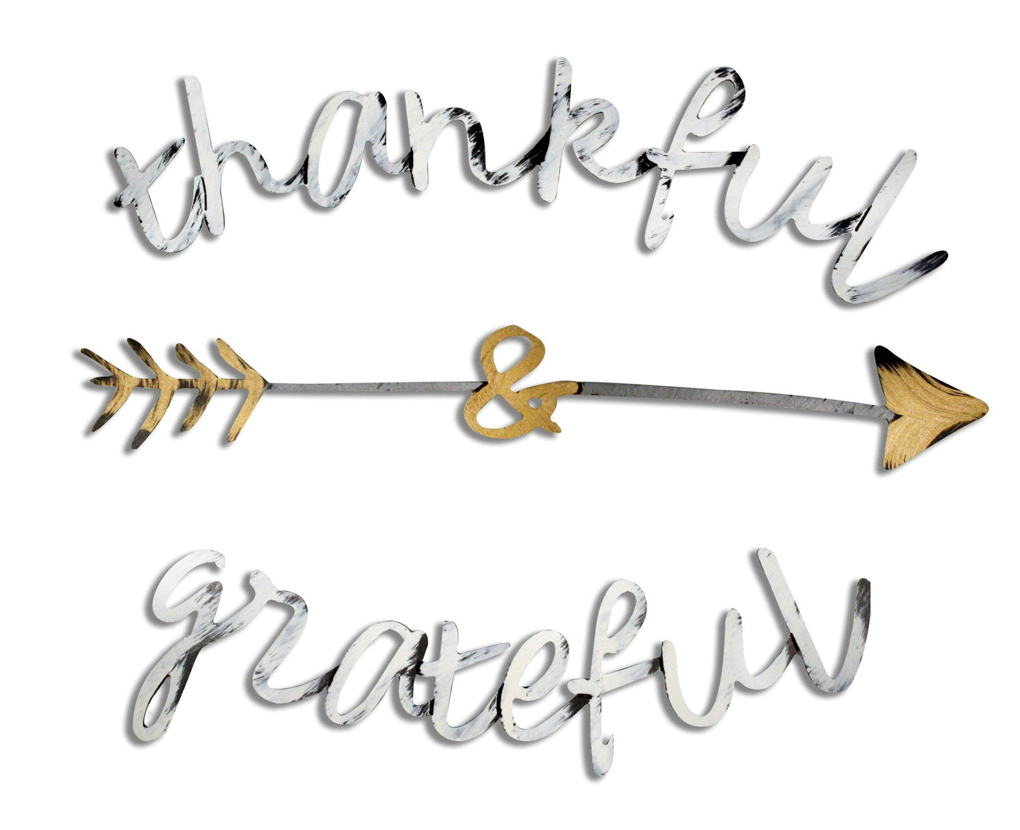 thankful & grateful Hand Painted Wall Decor