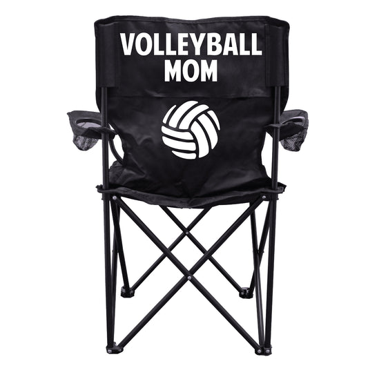 Volleyball Mom Black Folding Camping Chair