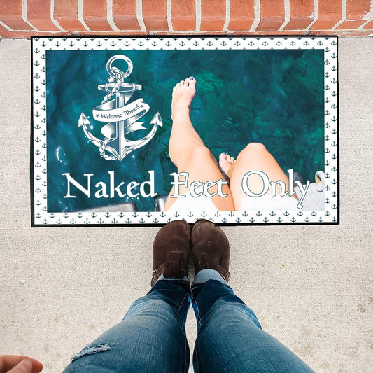 Welcome Aboard! Naked Feet Only Boat Mat