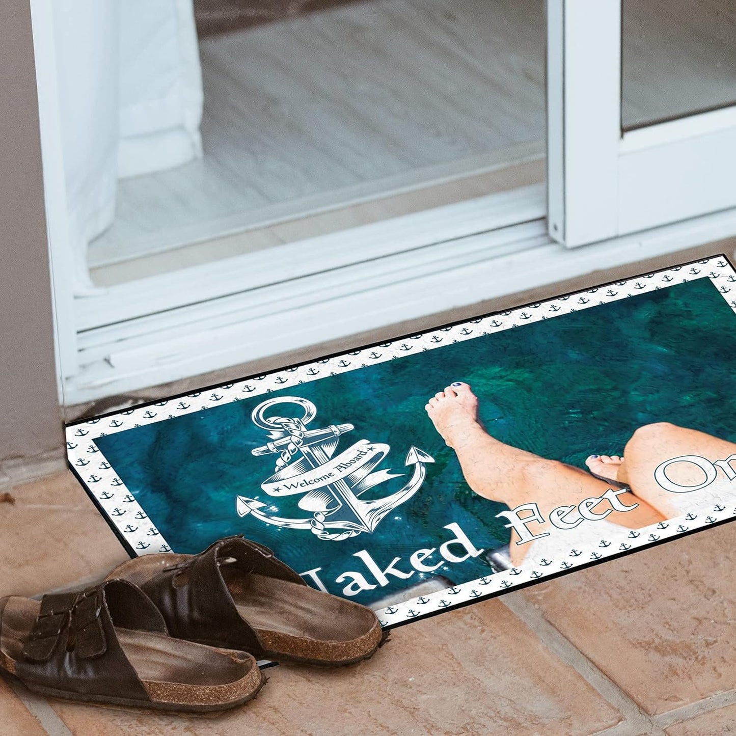 Welcome Aboard! Naked Feet Only Boat Mat