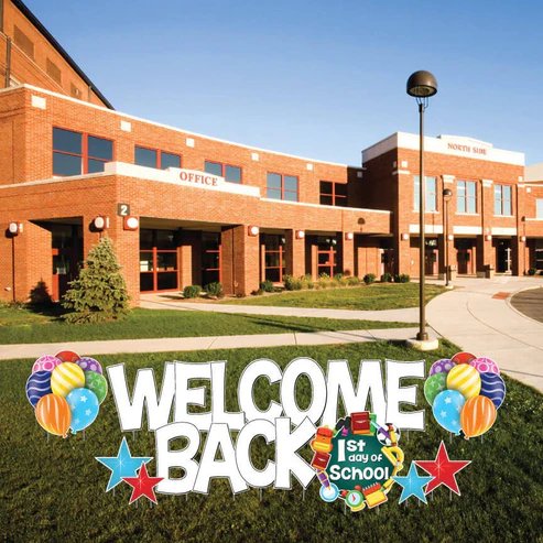 Welcome Back First Day of School Yard Card Signs - 12 pc set
