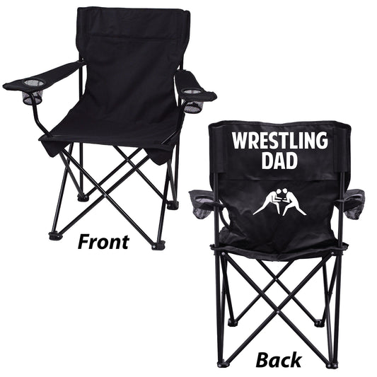 Wrestling Dad Black Folding Camping Chair