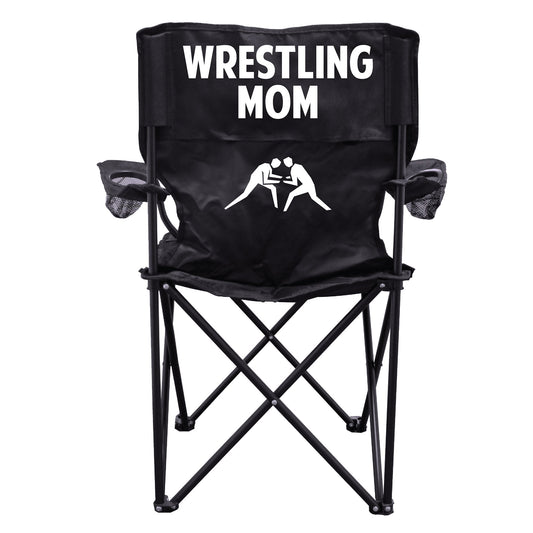 Wrestling Mom Black Folding Camping Chair