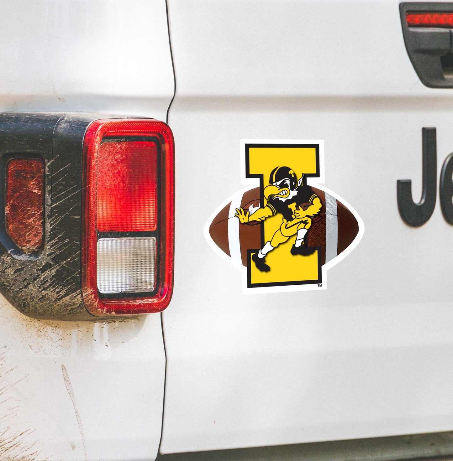 11.5" Iowa Hawkeye Herky Football Car Magnet