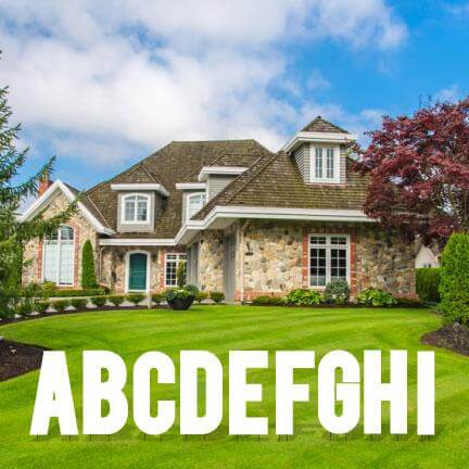 18" Bebas Alphabet Yard Card Letters Pack of 3 Sets