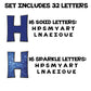 18" KG Deluxe Common Yard Letters with Black Outline, 32 Letters Include 16 Solid & 16 Sparkle
