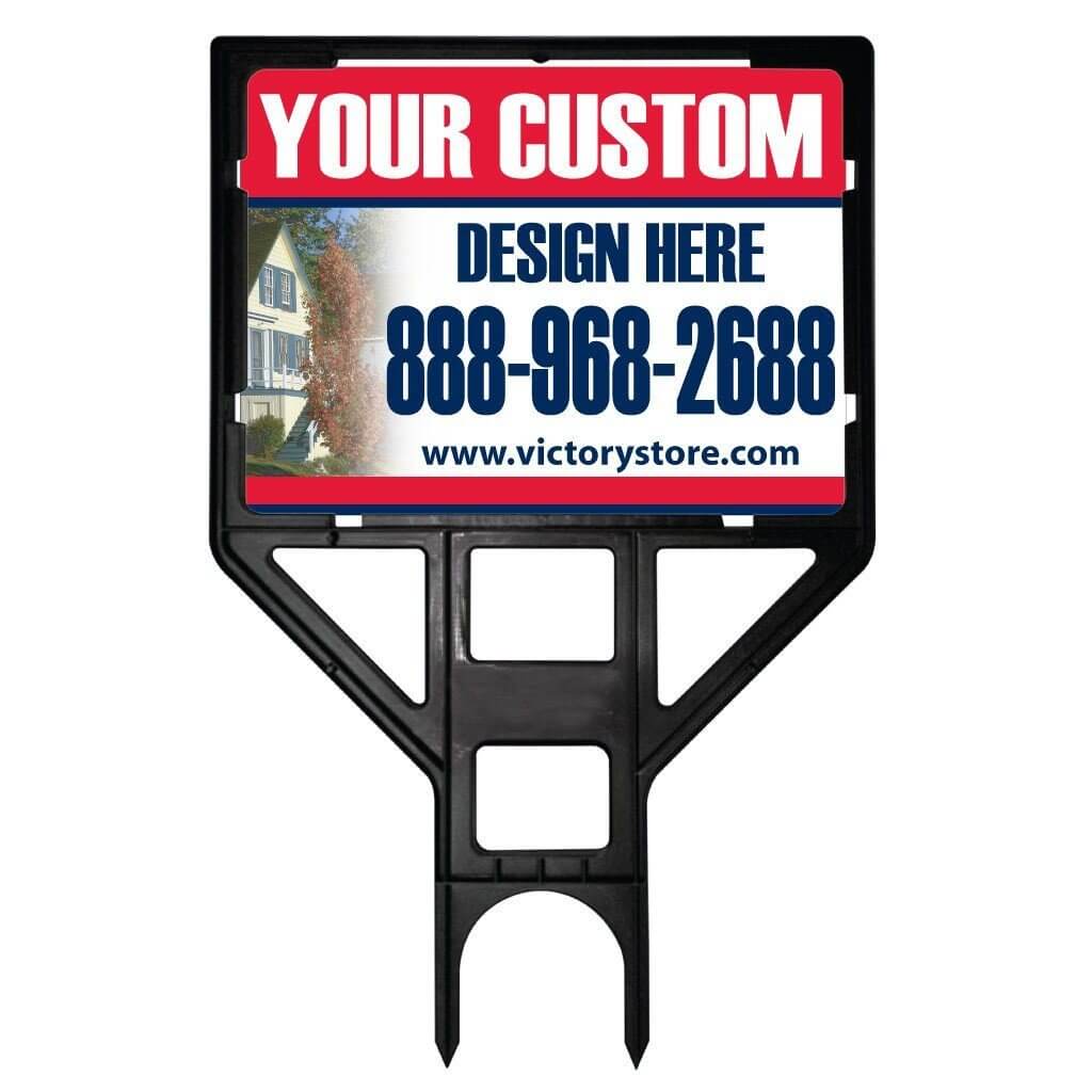 18 x 24 Two Sided Full Color Realtor Yard Sign with Heavy Duty Plastic Frame