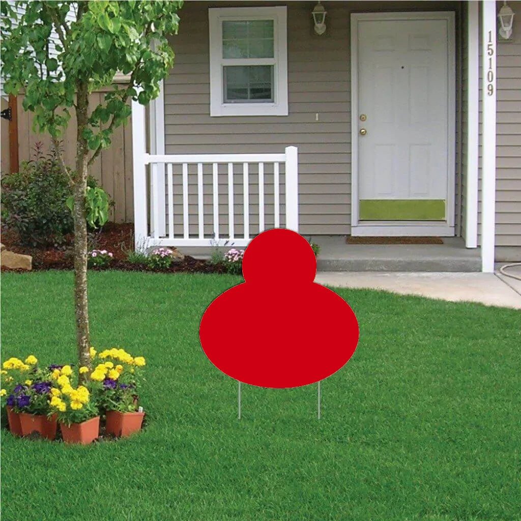 22" Circle with Oval Corrugated Plastic Yard Sign Blank