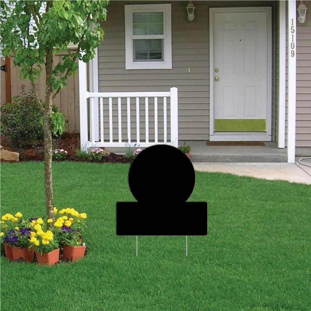 22" Circle with Rectangle Corrugated Plastic Yard Sign Blank
