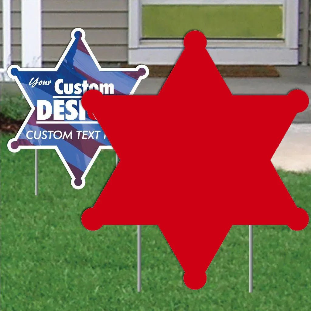 22" Sheriff Star Corrugated Plastic Yard Sign Blank