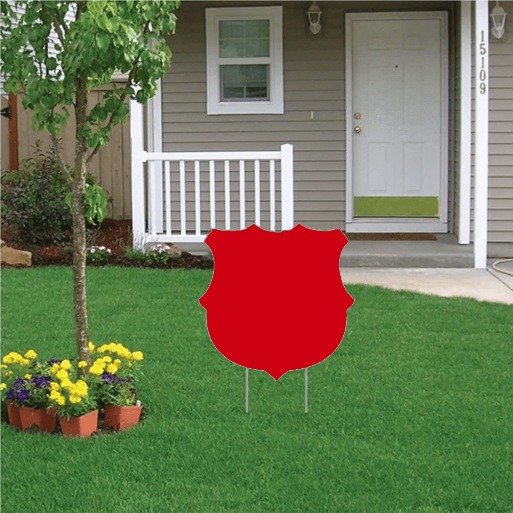 22" Shield Shaped Corrugated Plastic Yard Sign Blank