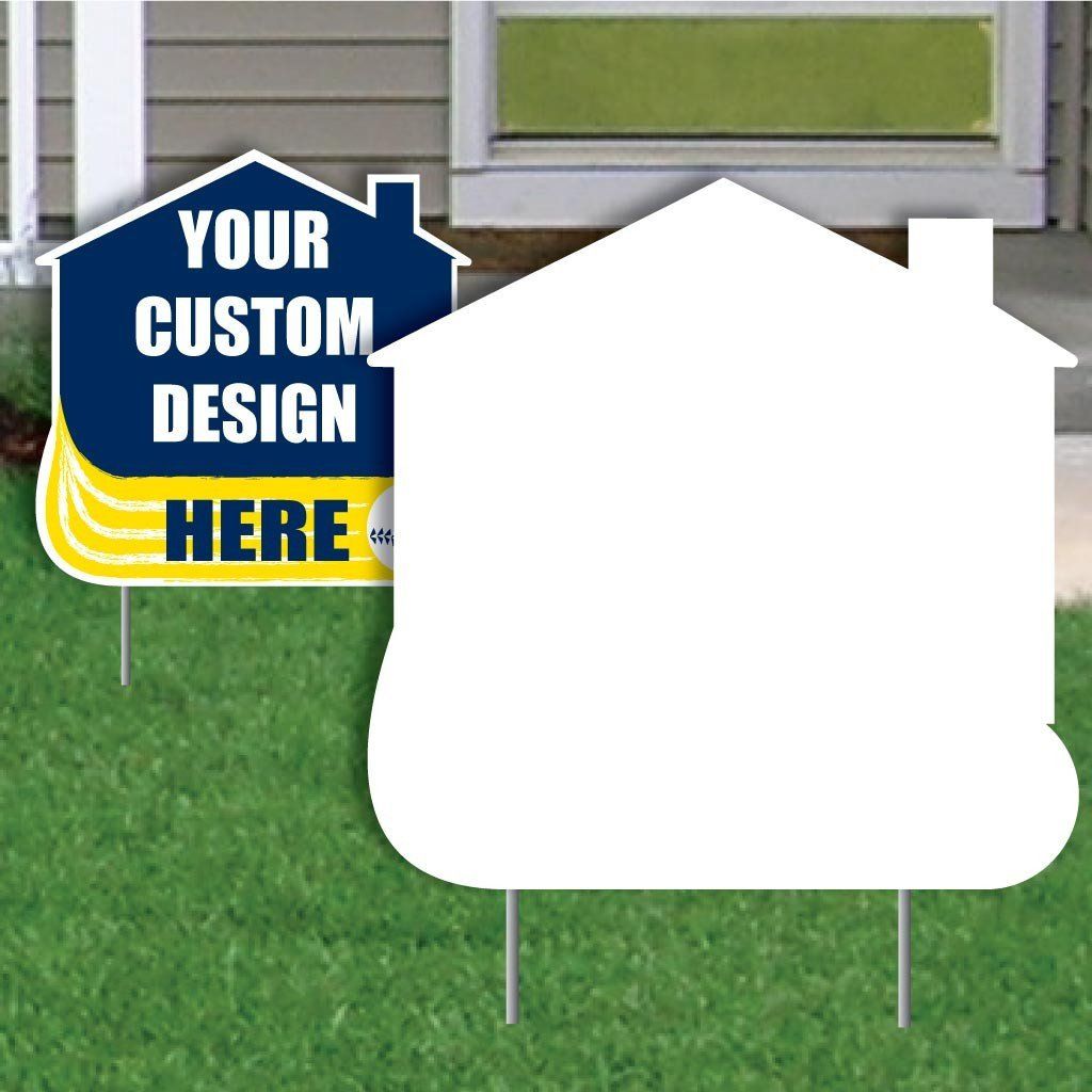 House with Swoosh 4 mil Corrugated Plastic Yard Sign Blank