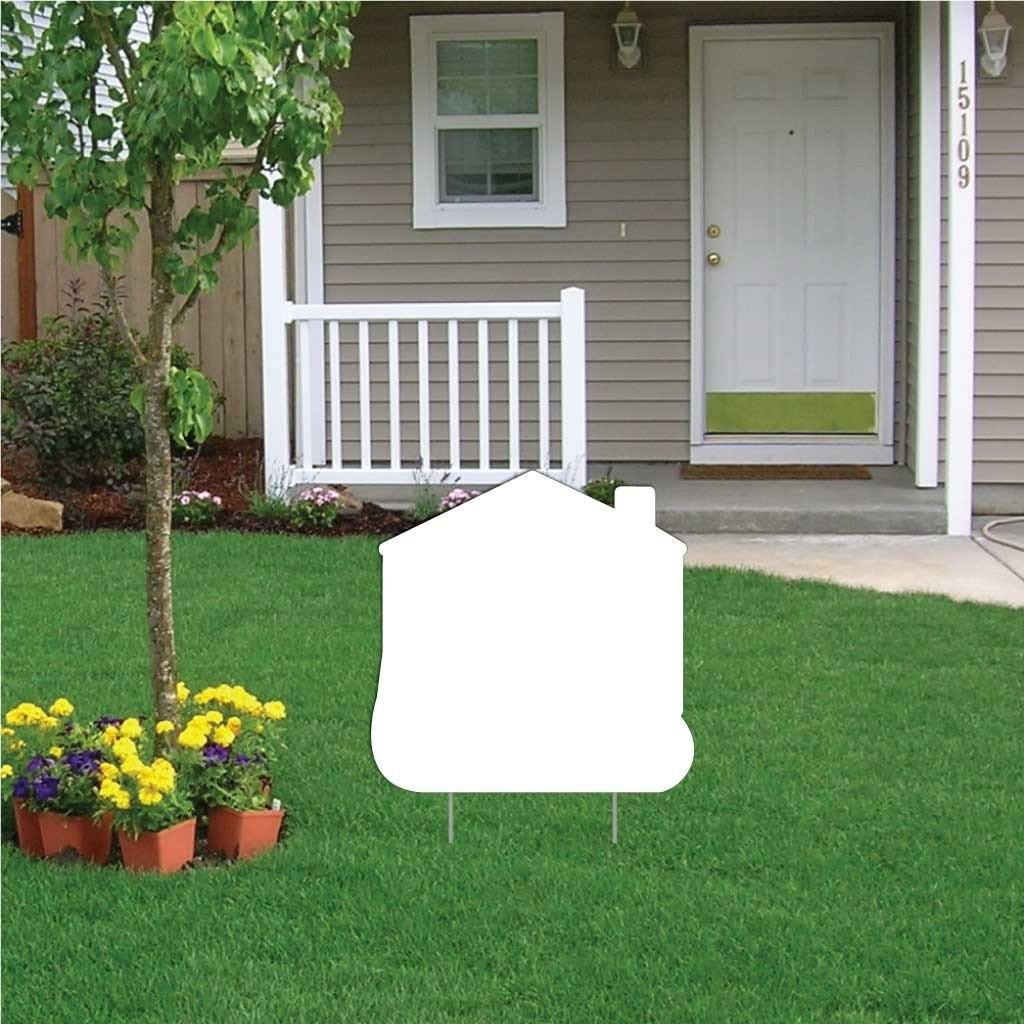 House with Swoosh 4 mil Corrugated Plastic Yard Sign Blank