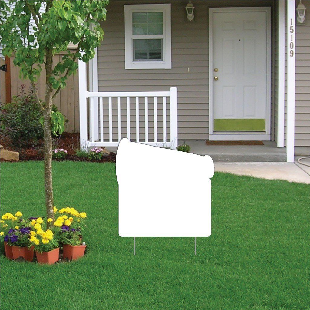 Megaphone with Rectangle 4 mil Corrugated Plastic Yard Sign Blank