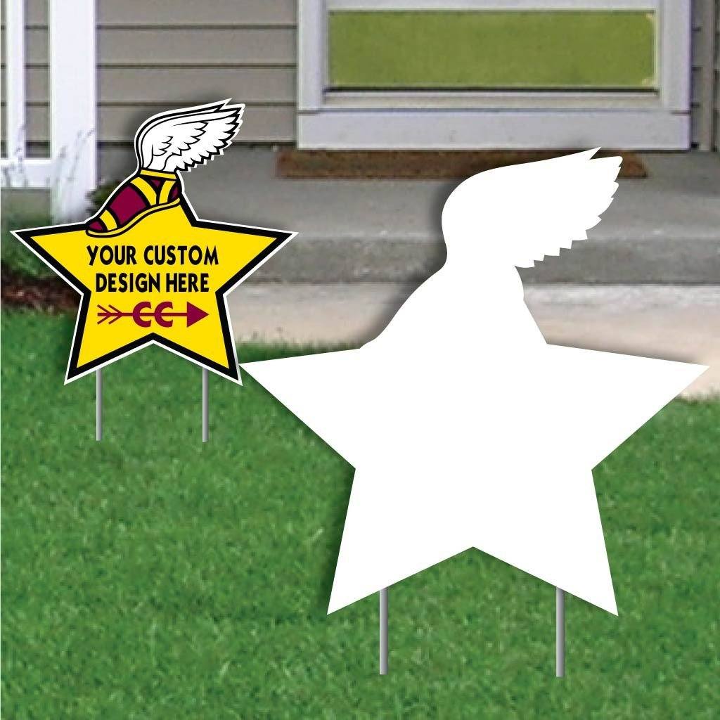 Star with Winged Shoe Corrugated Plastic Yard Sign Blank