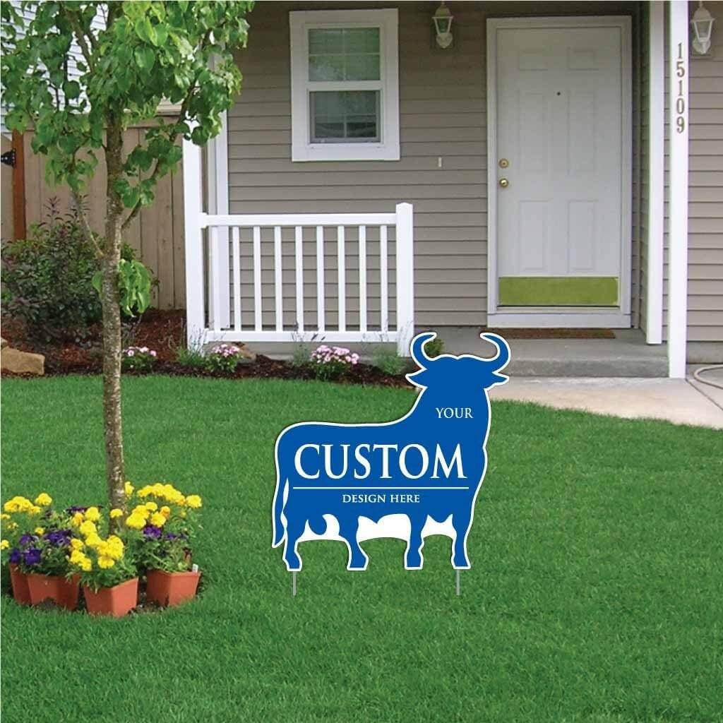 Bull Shaped Yard Sign - 22" Corrugated Plastic
