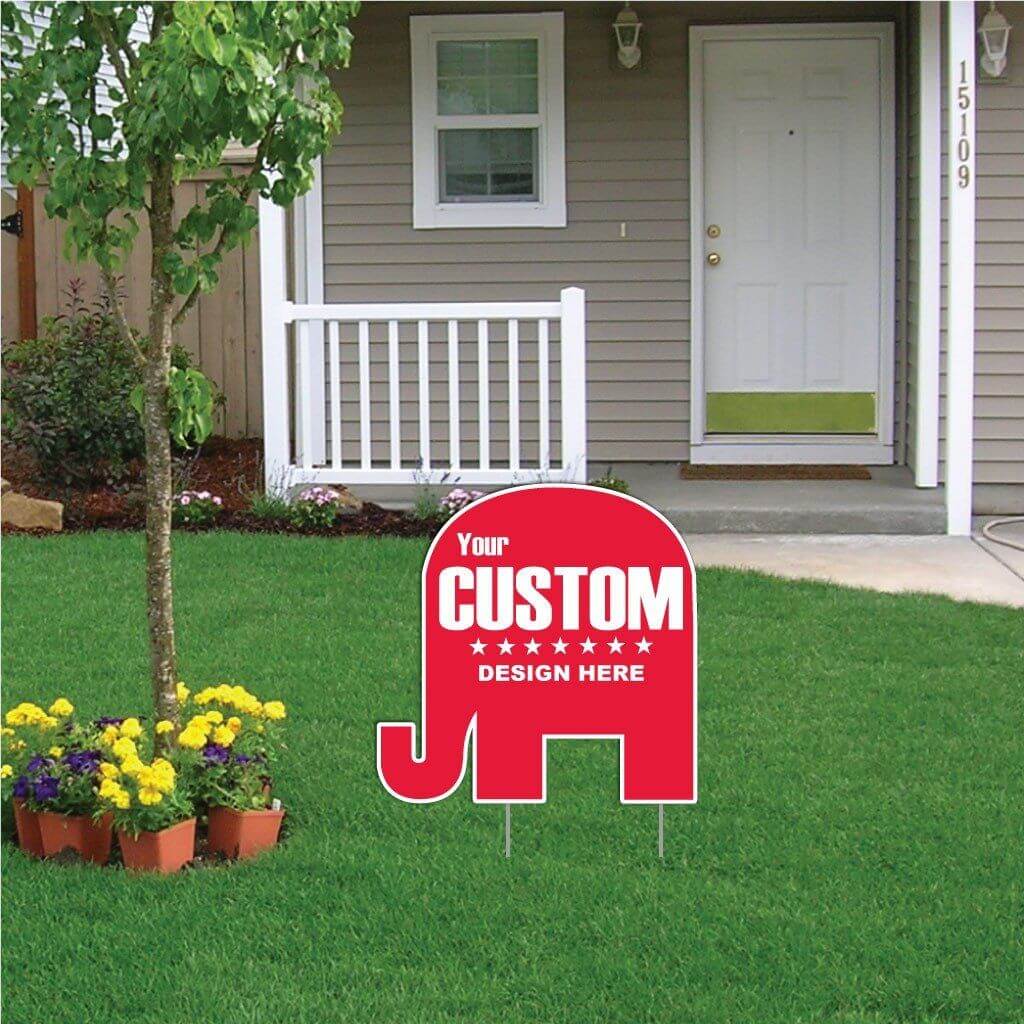 Elephant Shaped Sign - 22" Corrugated Plastic Yard Sign