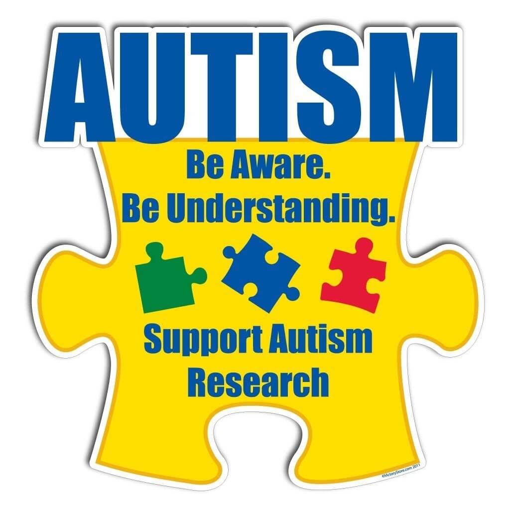 Autism Awareness Puzzle Piece "Be Aware..." Car Magnet 8.25" x 8.25"