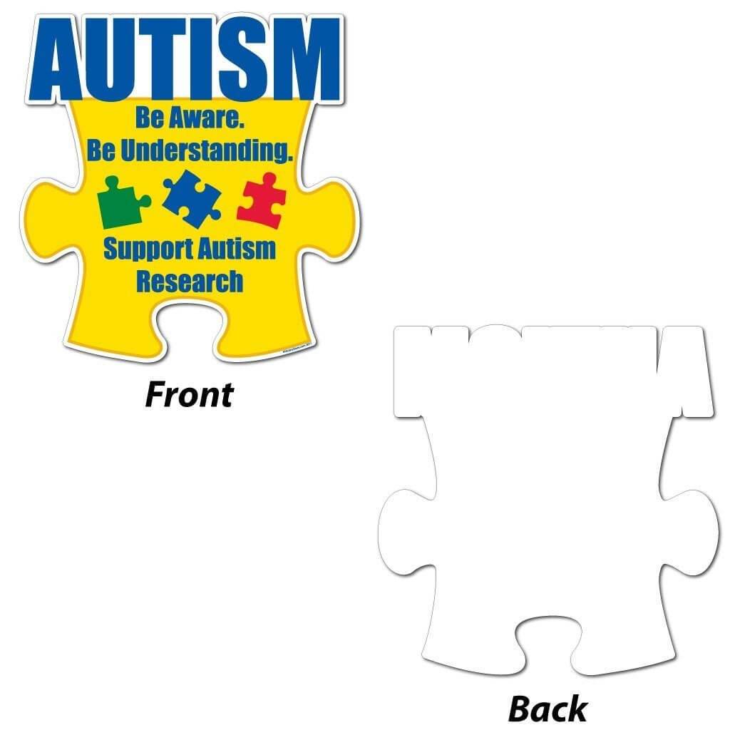 Autism Awareness Puzzle Piece "Be Aware..." Yard Sign - FREE SHIPPING