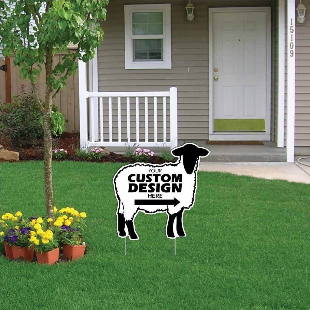 Customizable Sheep Yard Sign - 22x22" - Corrugated Plastic