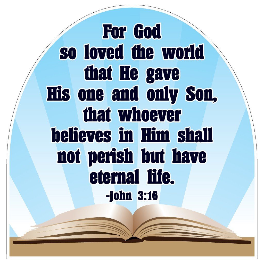 John 3:16 Corrugated Plastic Shaped Yard Sign - FREE SHIPPING