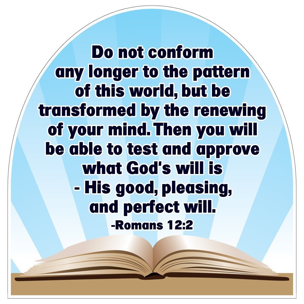 Romans 12:2 Corrugated Plastic Shaped Yard Sign - FREE SHIPPING