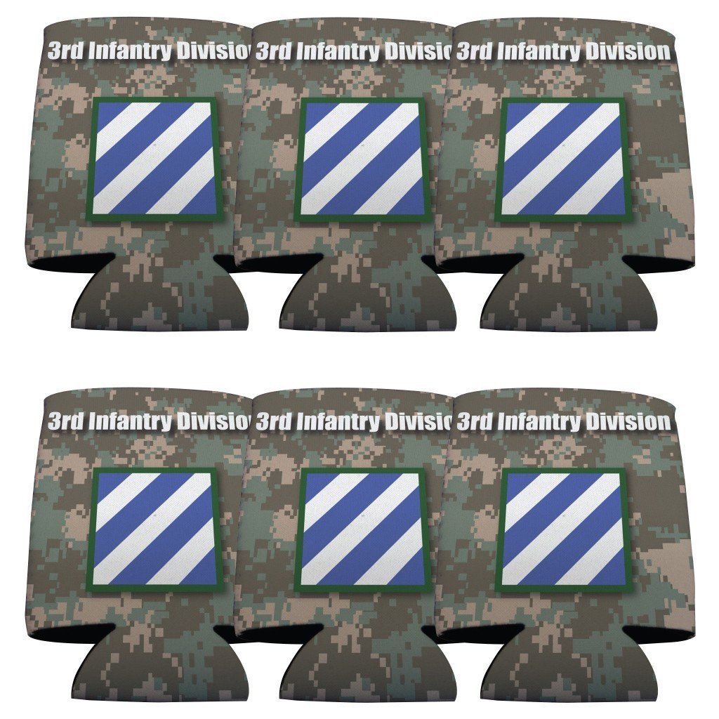 Military 3rd Infantry Division Can Cooler Set of 6 - 6 Designs - FREE SHIPPING