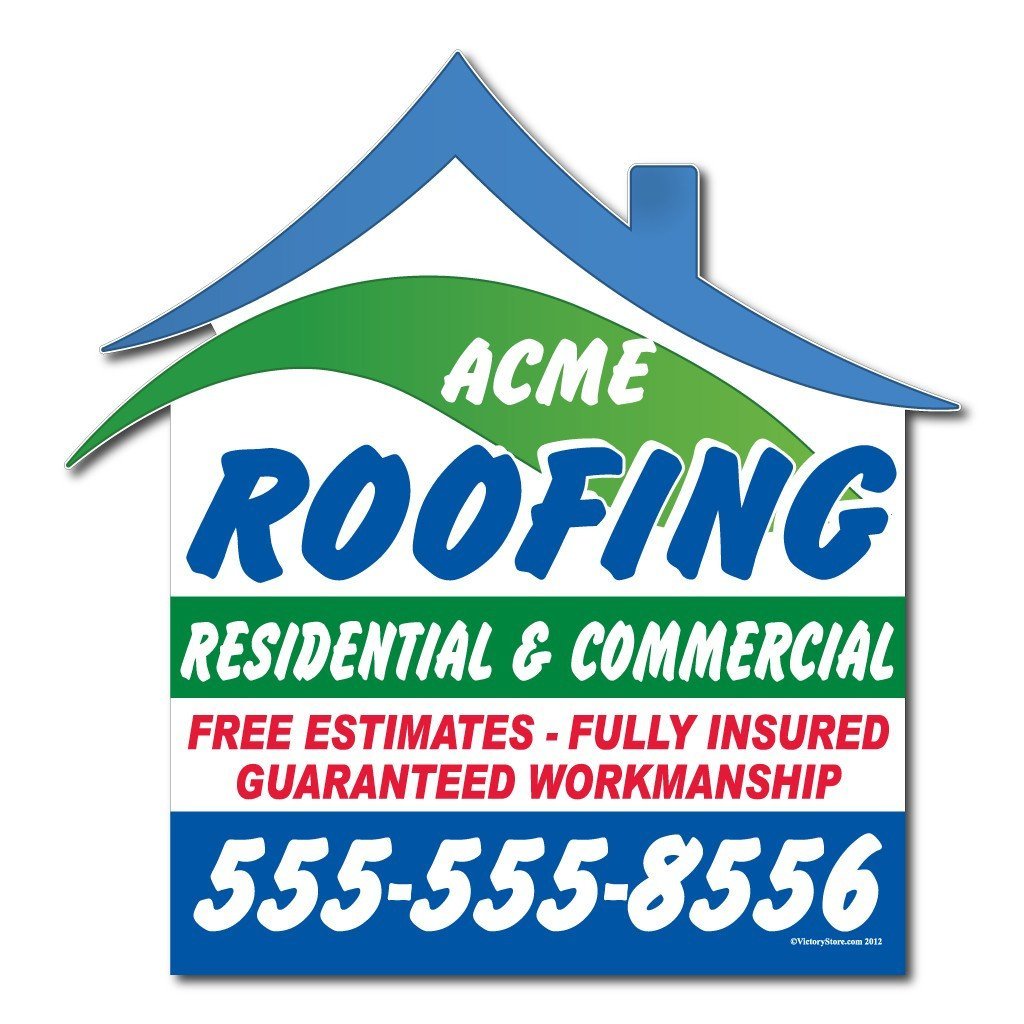 Roof Shaped Over-the-top Yard Sign with Frame Roof Shape #1