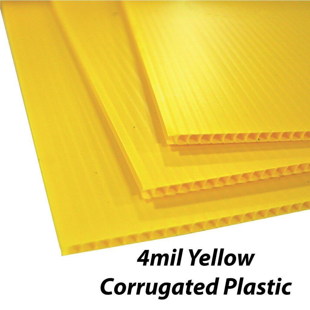 6"x24" 4mm Corrugated Plastic Blank Yard Sign - White or Yellow