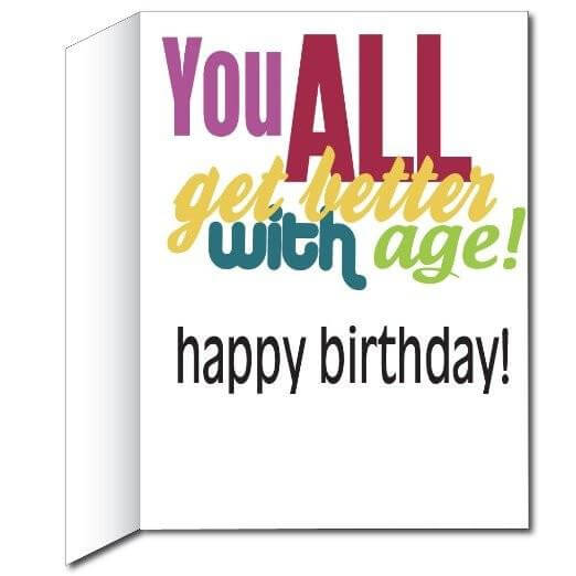 3' Stock Design Giant Birthday Card - You, Cheese, Wine, and Clooney