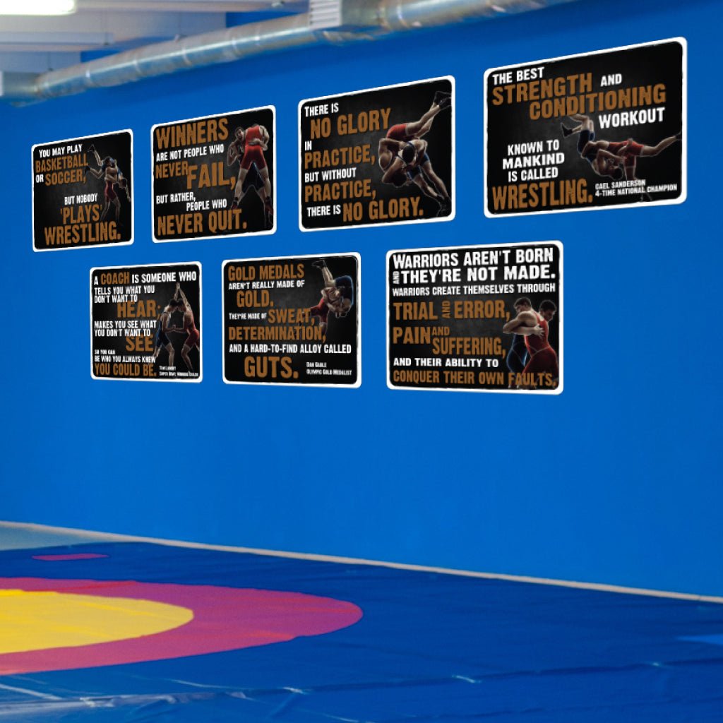 7 Sign Wrestling Room Motivational Signs