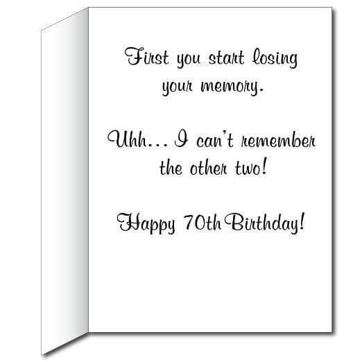 3' Stock Design Giant 70th Birthday Card with Envelope - Forgetful Cats