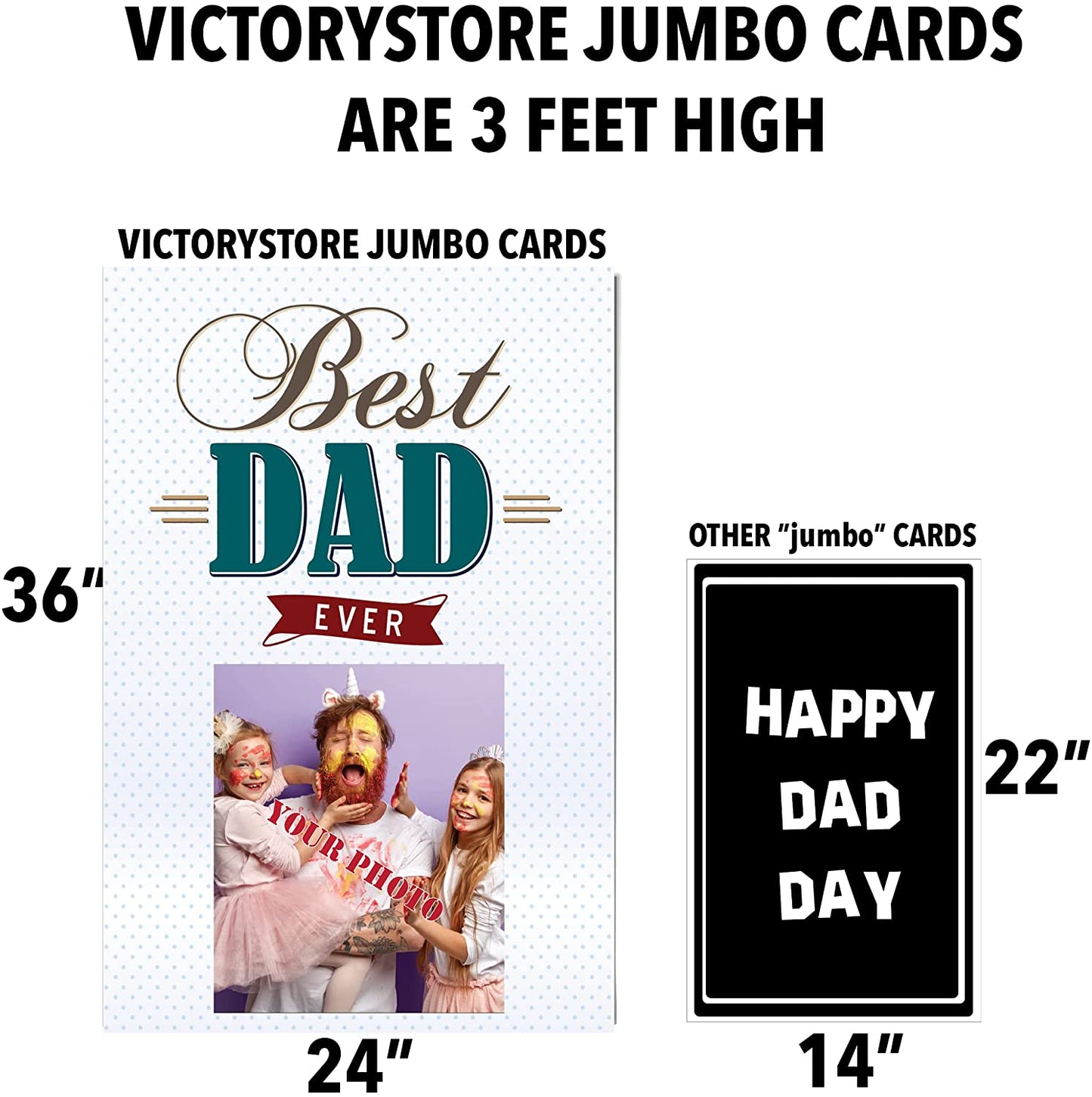 3' JumboCustom Best Dad Ever Father's Day Card