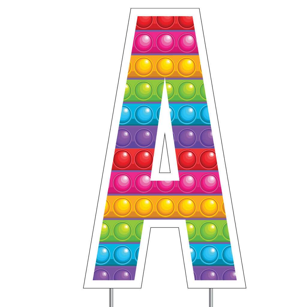 Fidget Popper Cut-out Alphabet Set (Bebas) Yard Decoration Set - 24" Tall
