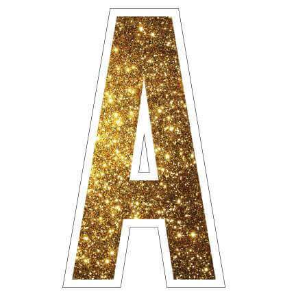 gold sparkle yard letter bebas 18 inch