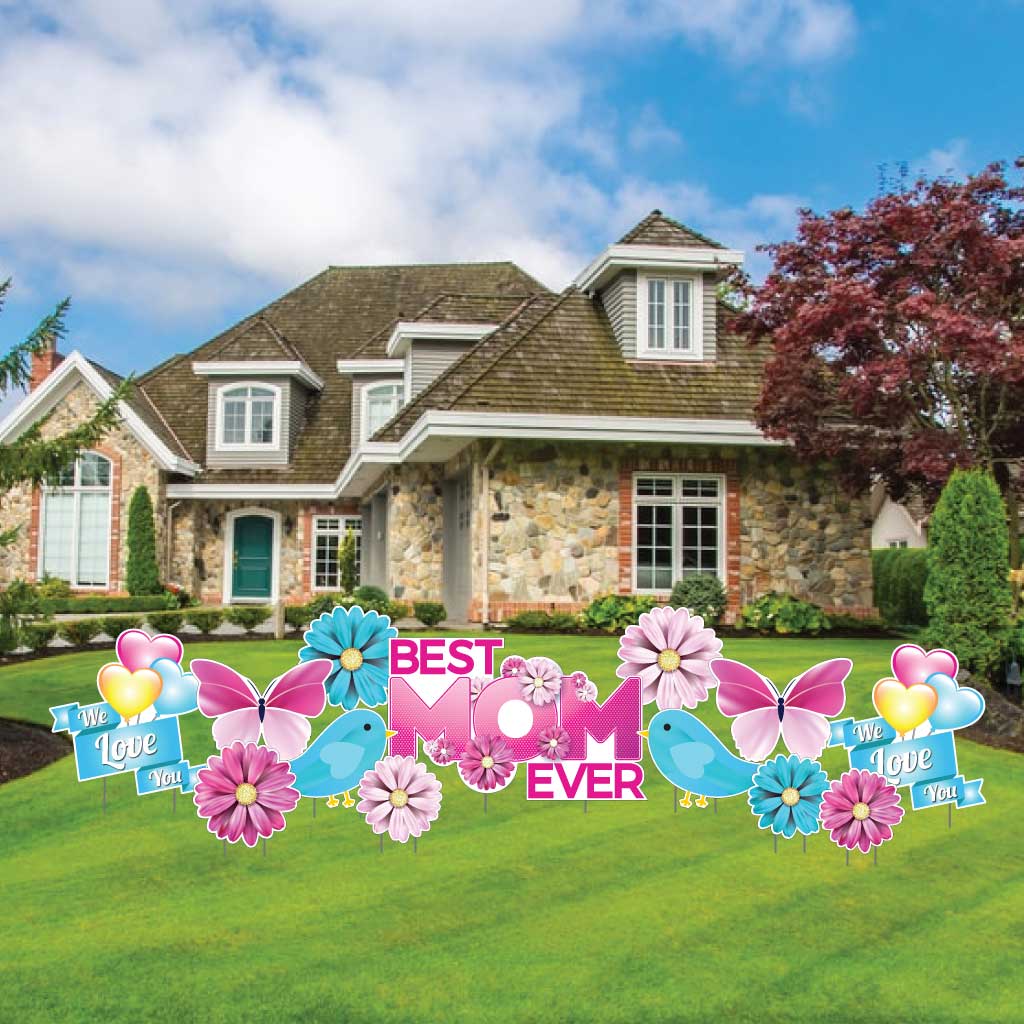 Best Mom Ever Spring Yard Card Decoration Set