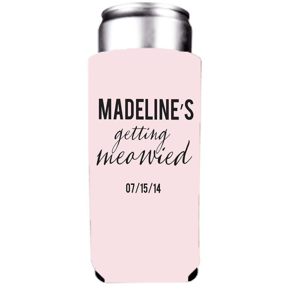 Let's Purrrty Cat Bachelorette Party Custom Can Cooler Set