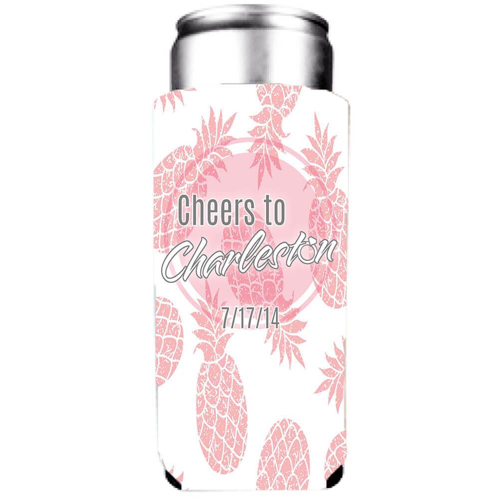 Custom Bachelorette party slim can cooler Charleston Theme