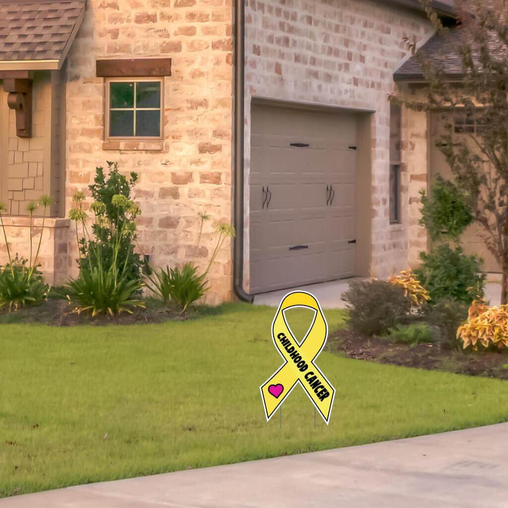 Childhood Cancer Awareness Ribbon Yard Sign