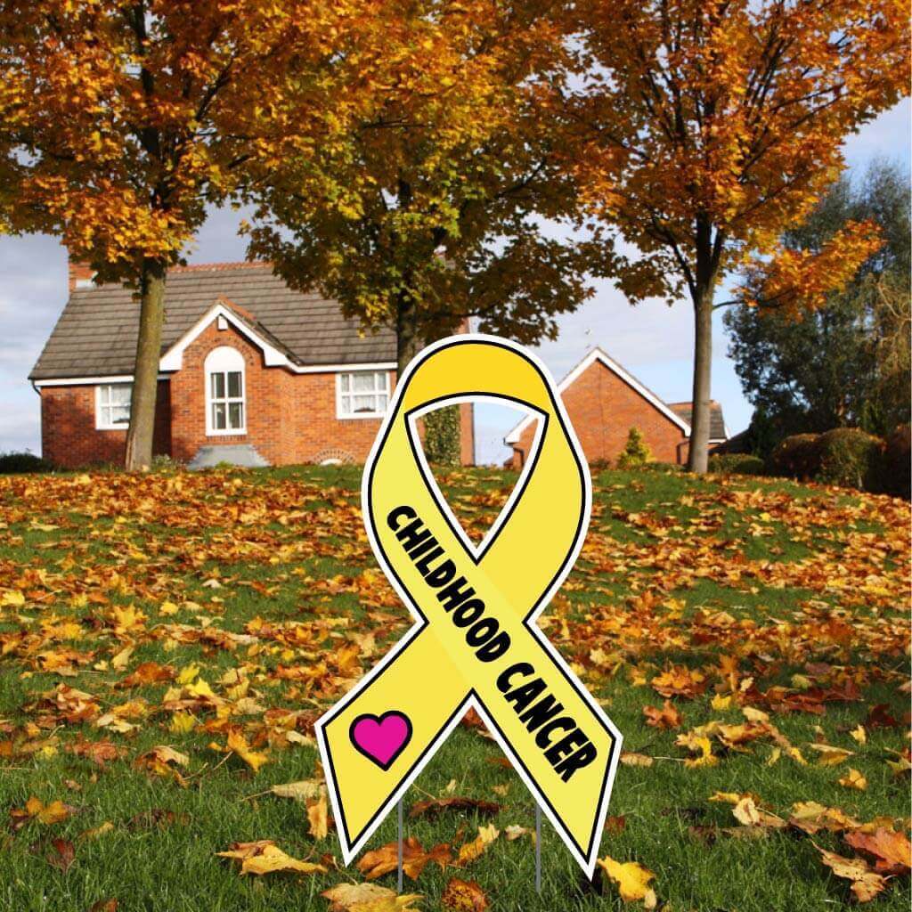 Childhood Cancer Awareness Ribbon Yard Sign