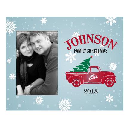 Custom Vintage Truck Christmas Picture Frame