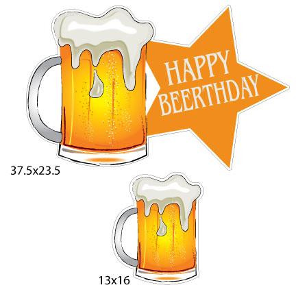 Happy Beerthday Beer Mugs Birthday Yard Decorations - FREE SHIPPING