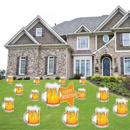 Happy Beerthday Beer Mugs Birthday Yard Decorations - FREE SHIPPING