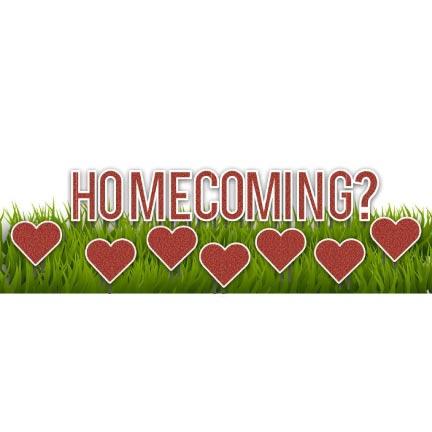 Homecoming Yard Letters and Hearts - FREE SHIPPING