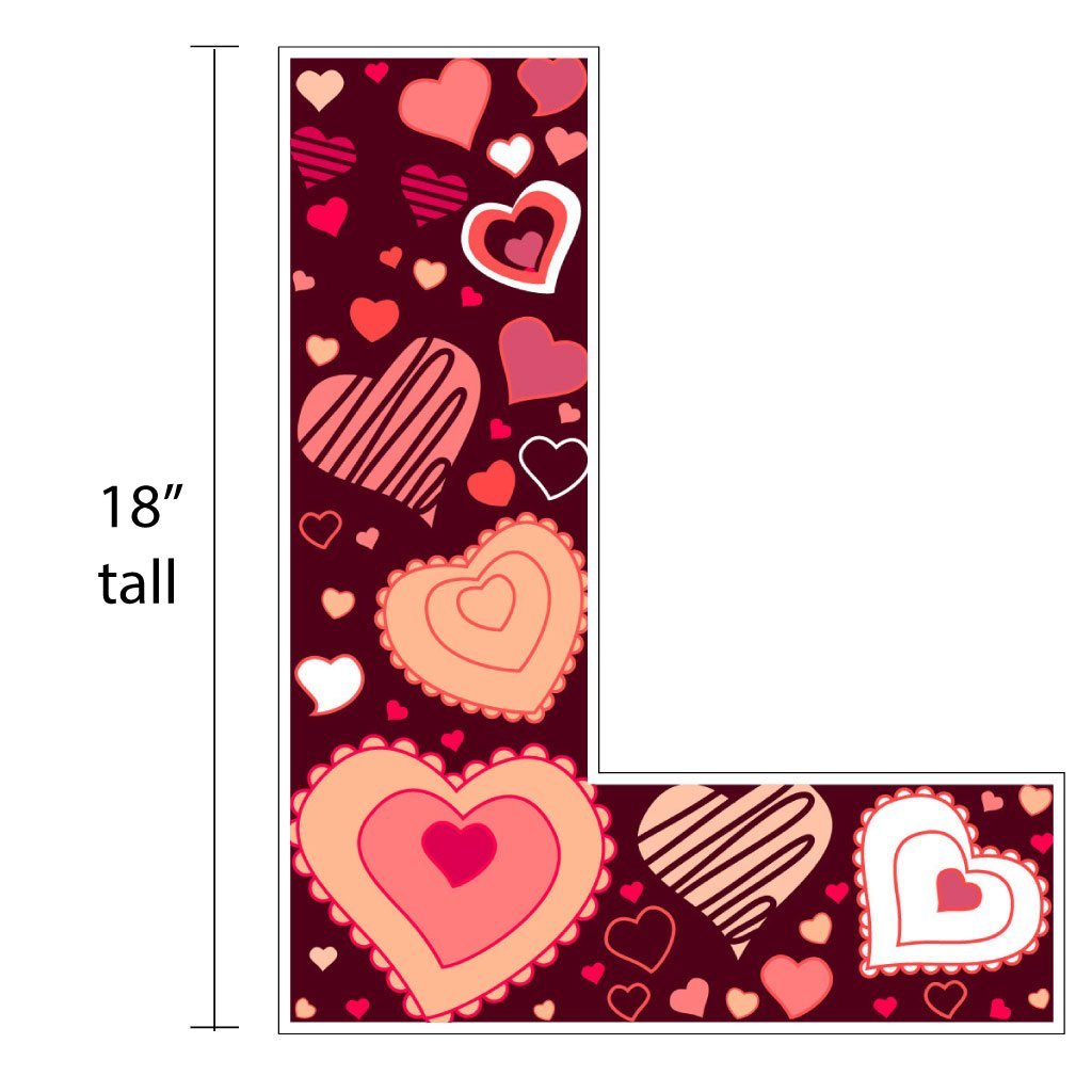 Valentine pattern yard sign letters