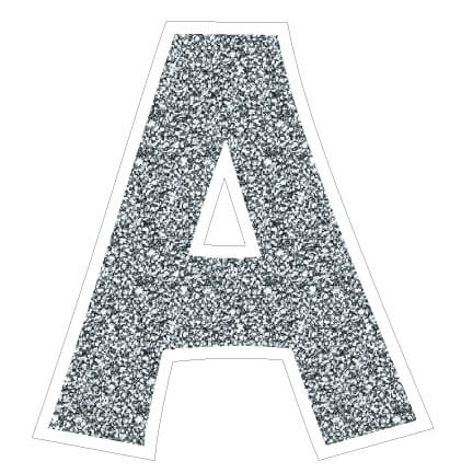 silver glitter yard letters