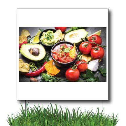 2'x2' Mexican Restaurant Yard Sign with White Background