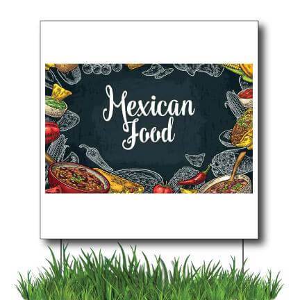 2'x2' Mexican Restaurant Design #3 Yard Sign with White Background