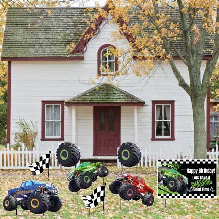 Monster Truck Happy Birthday Yard Decorations - FREE SHIPPING