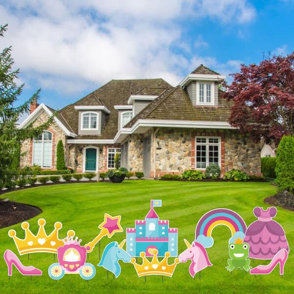 Princess Themed Yard Signs Bundle - 12 sign set